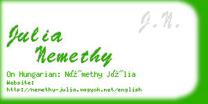 julia nemethy business card